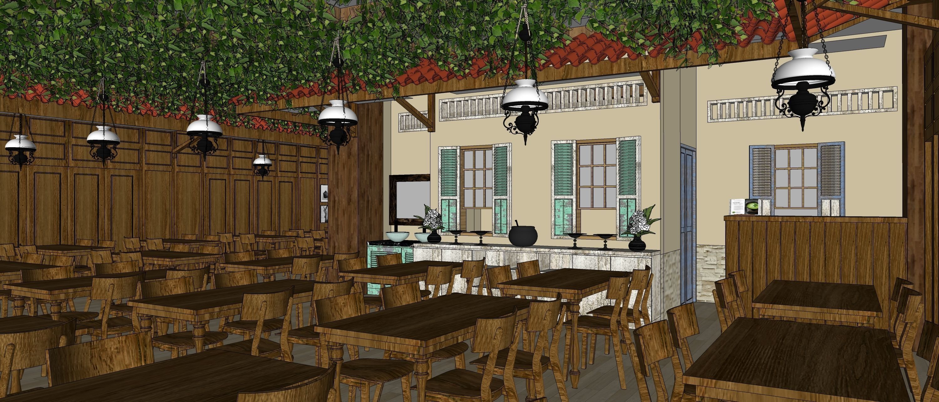 Traditional Restaurant 3D model_2