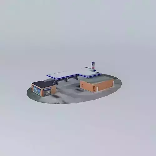 Fuel & Retail station "In fast" Latvia Riga Muk... Free 3D model