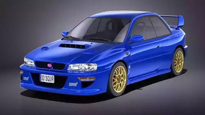Subaru Impreza STI 22B 1993-2000 VRAY 3D model