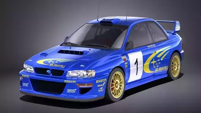 Subaru Impreza STI 22B WRC 1993-2000 VRAY 3D model