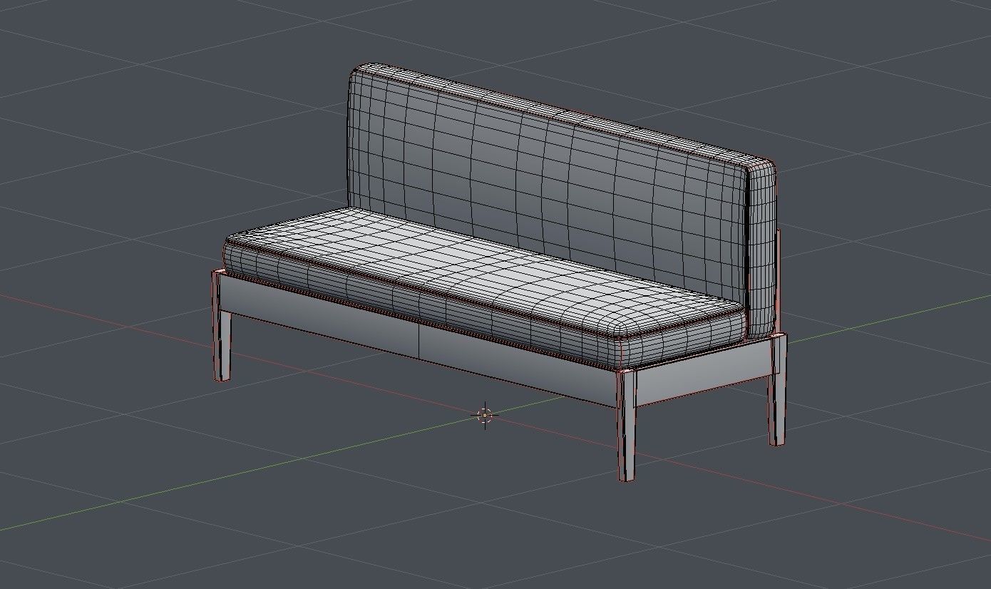 Antique Old Couches Low-poly 3D model_13