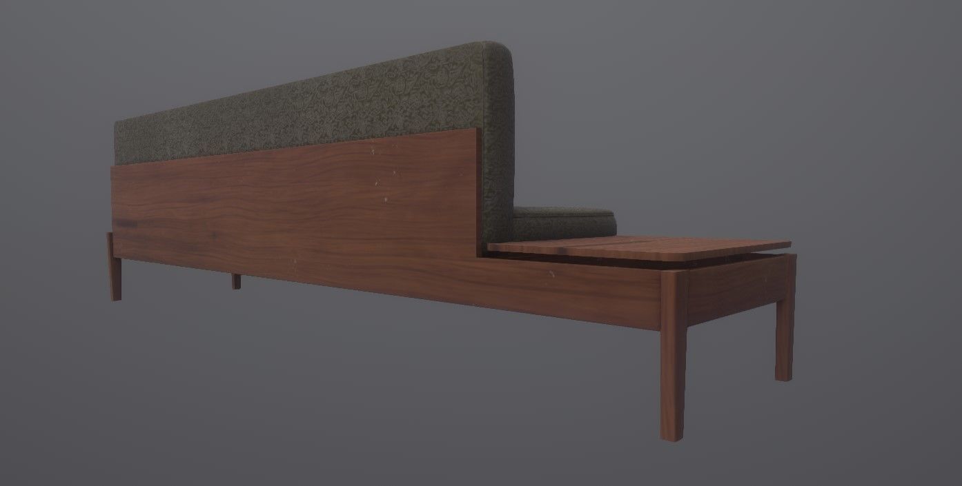 Antique Old Couches Low-poly 3D model_6