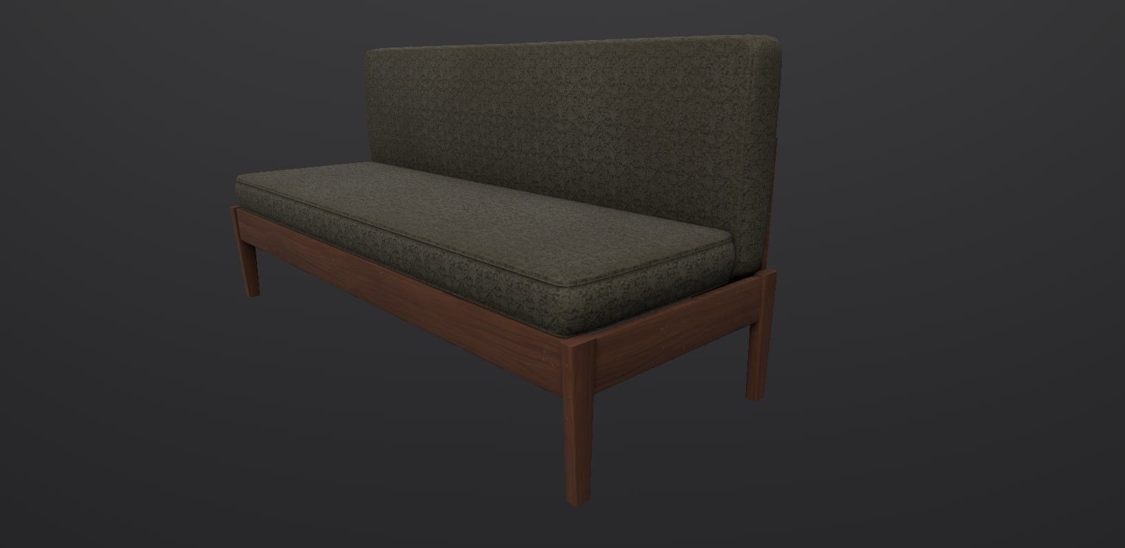Antique Old Couches Low-poly 3D model_8