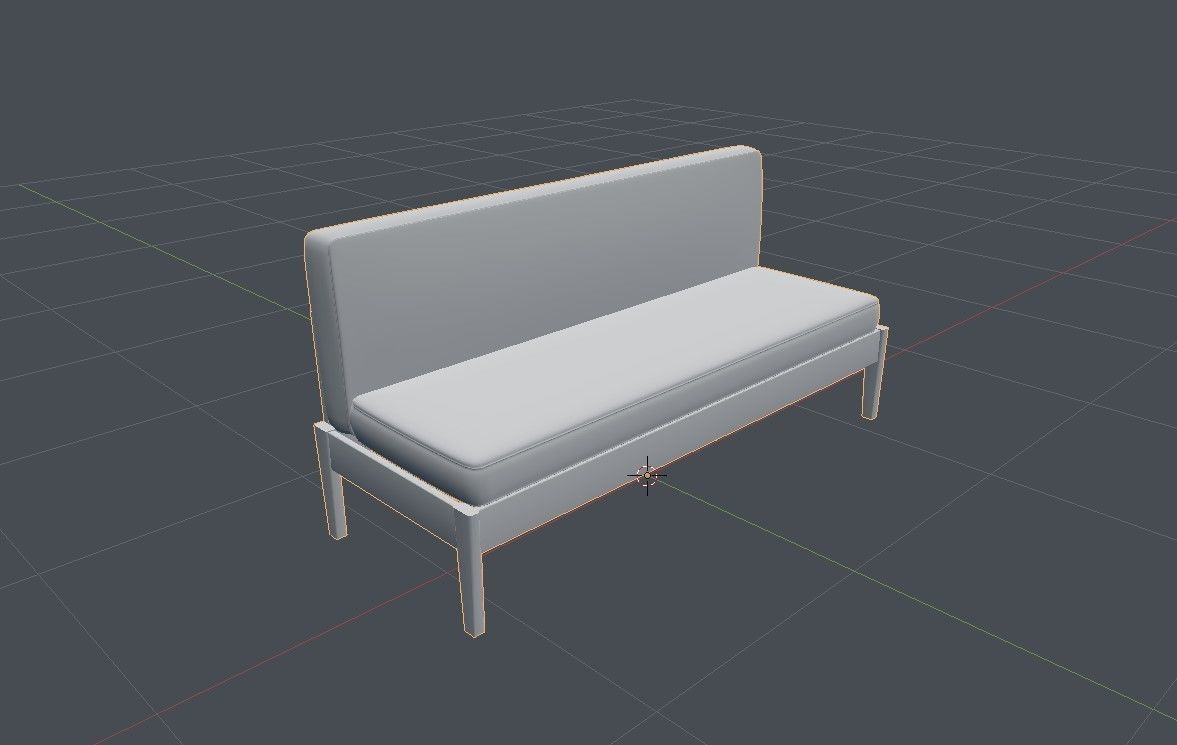 Antique Old Couches Low-poly 3D model_10