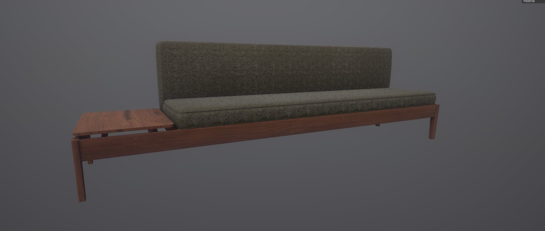 Antique Old Couches Low-poly 3D model_3