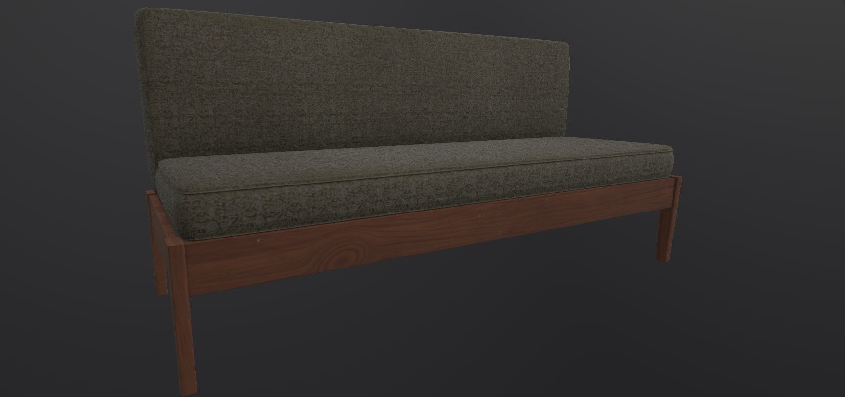 Antique Old Couches Low-poly 3D model_7