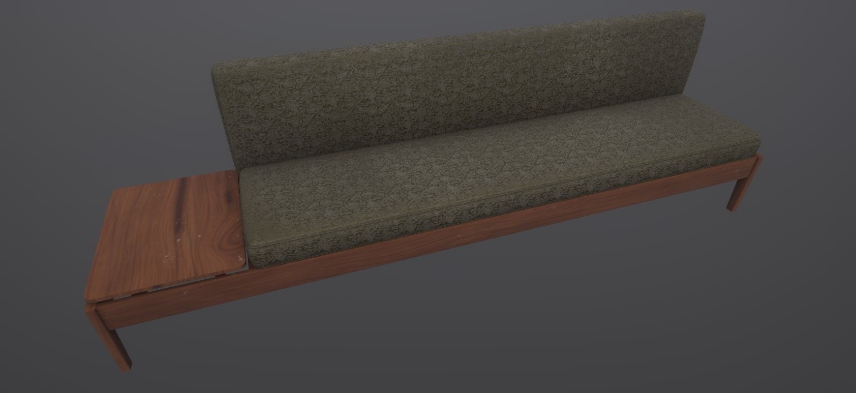 Antique Old Couches Low-poly 3D model_1