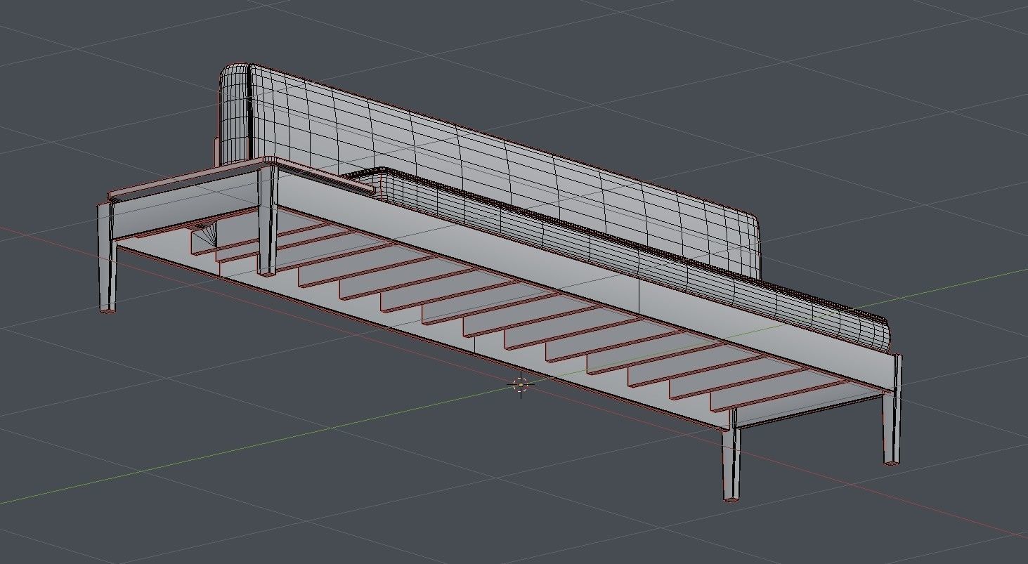 Antique Old Couches Low-poly 3D model_12