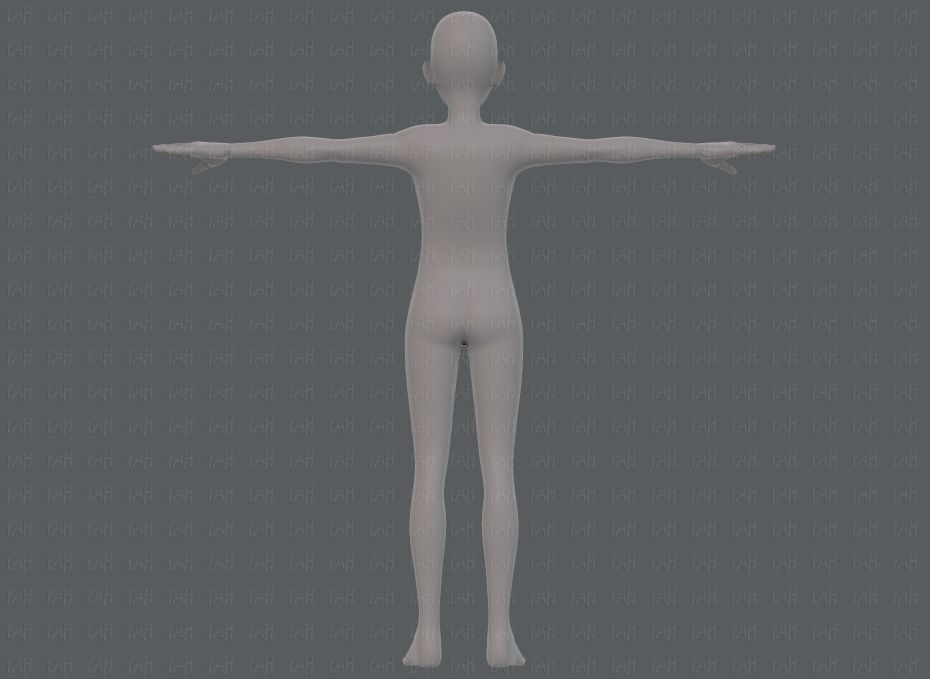 Base mesh man character V17 Low-poly 3D model_5