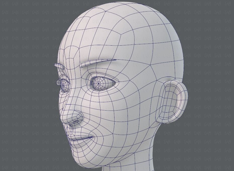 Base mesh man character V17 Low-poly 3D model_38