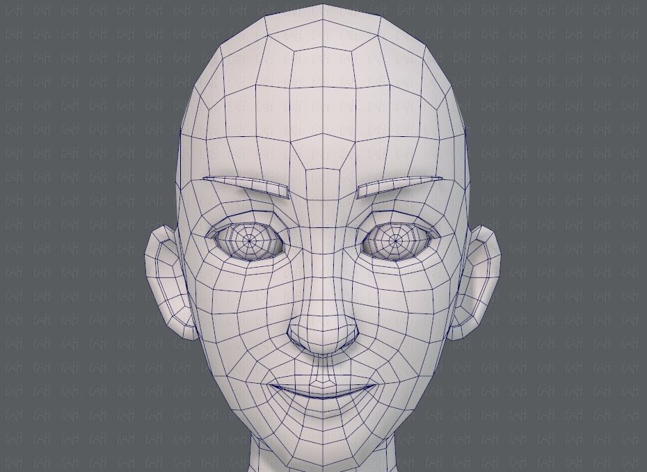 Base mesh man character V17 Low-poly 3D model_36