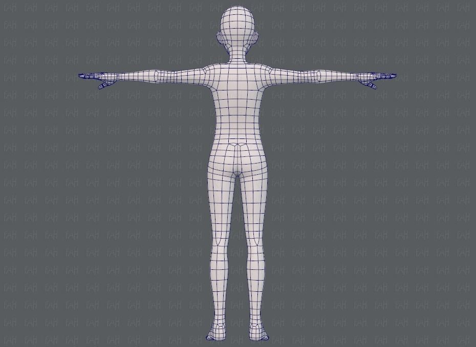 Base mesh man character V17 Low-poly 3D model_13
