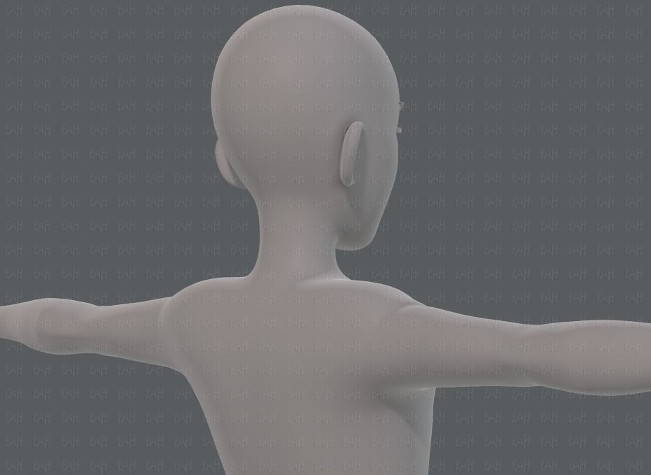 Base mesh man character V17 Low-poly 3D model_20