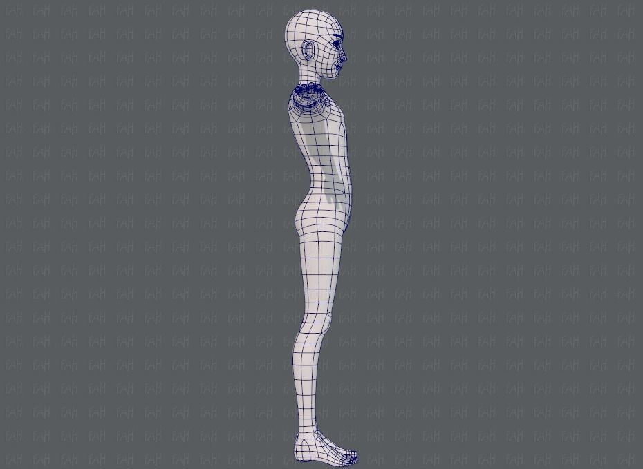 Base mesh man character V17 Low-poly 3D model_11