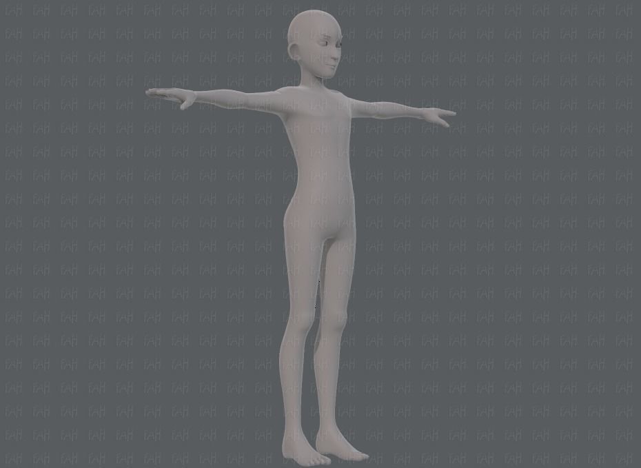Base mesh man character V17 Low-poly 3D model_2