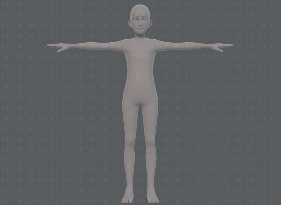 Base mesh man character V17 Low-poly 3D model_1