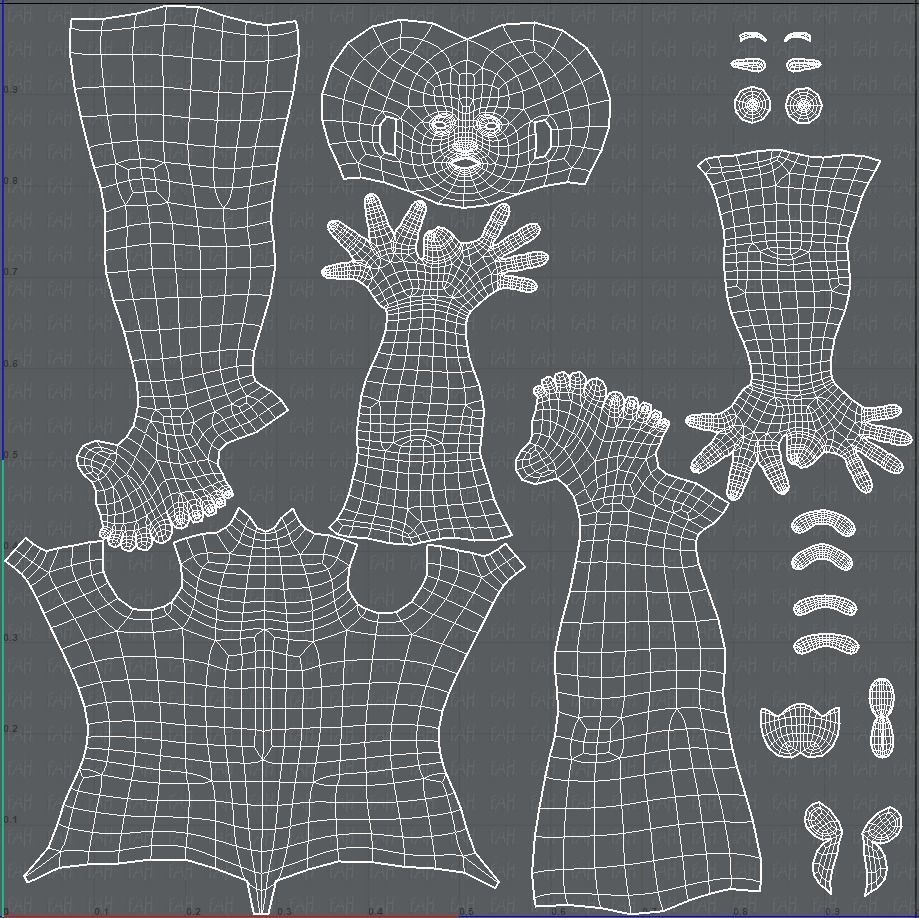 Base mesh man character V17 Low-poly 3D model_45