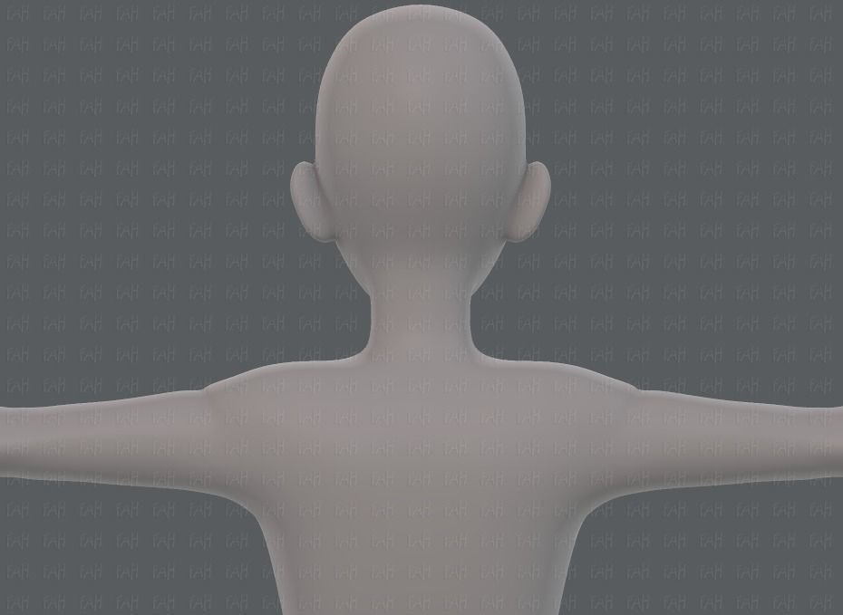 Base mesh man character V17 Low-poly 3D model_21