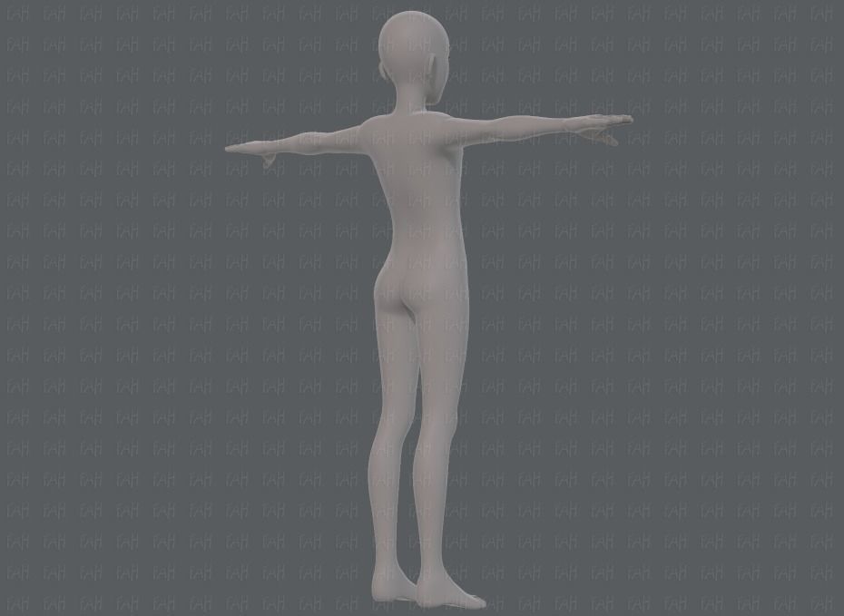 Base mesh man character V17 Low-poly 3D model_4