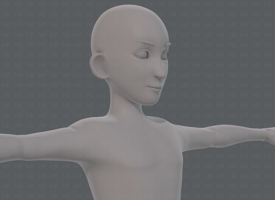 Base mesh man character V17 Low-poly 3D model_18