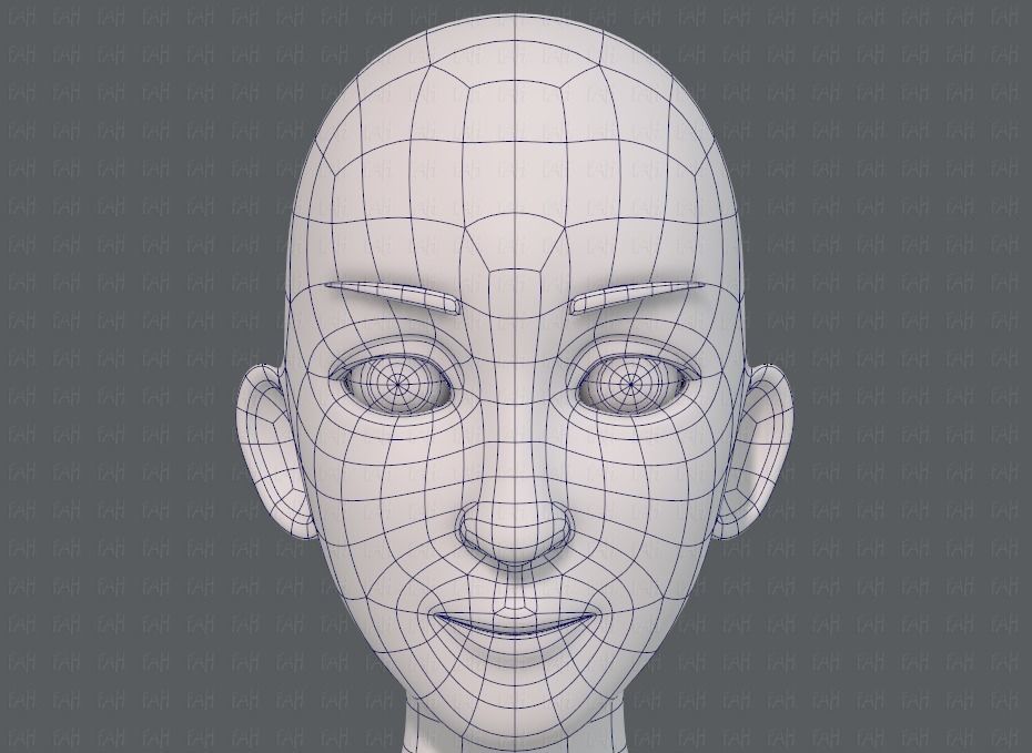 Base mesh man character V17 Low-poly 3D model_34