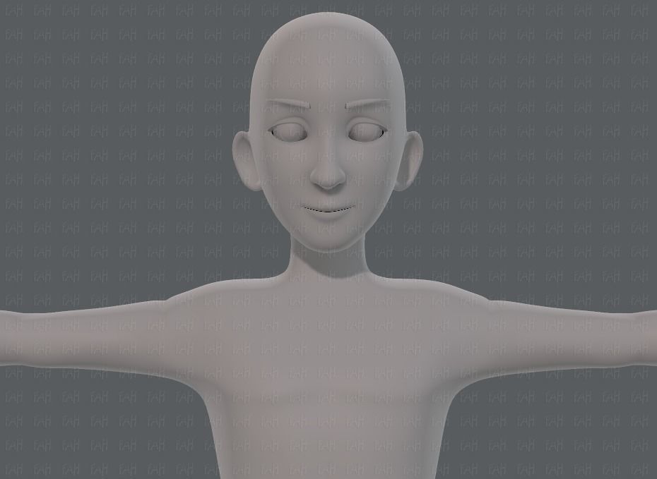 Base mesh man character V17 Low-poly 3D model_17