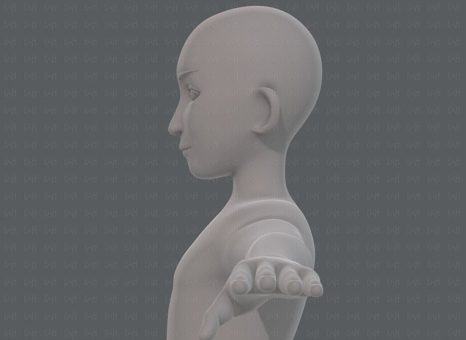 Base mesh man character V17 Low-poly 3D model_23
