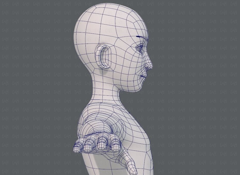 Base mesh man character V17 Low-poly 3D model_27
