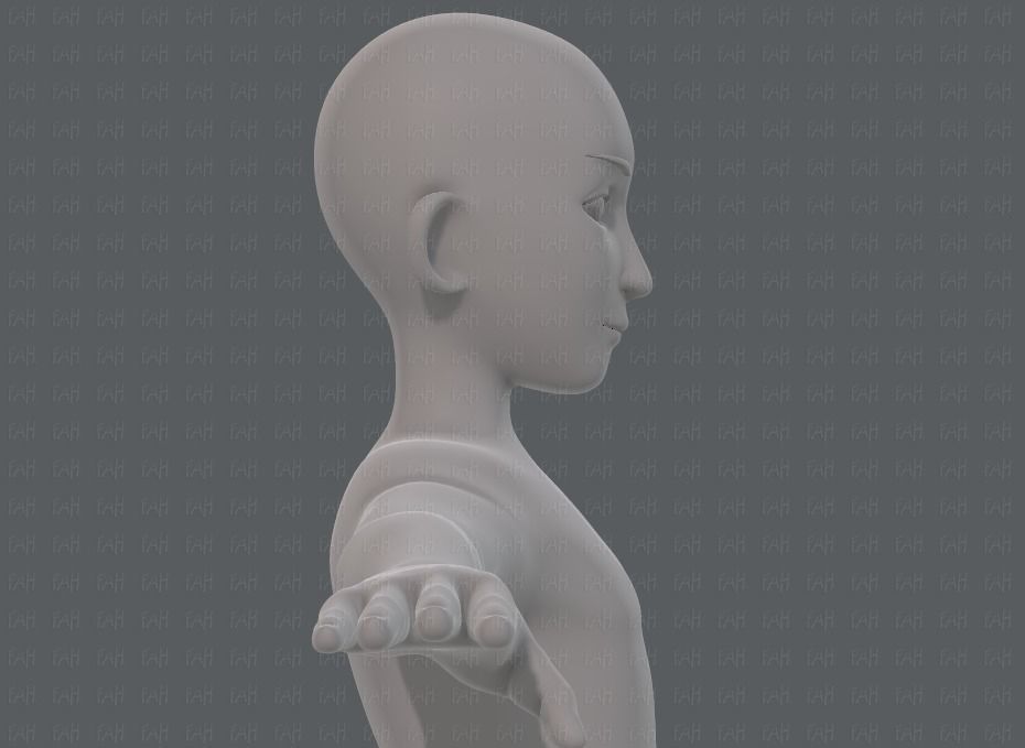 Base mesh man character V17 Low-poly 3D model_19