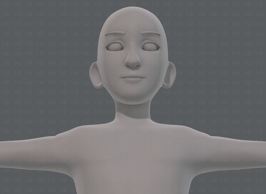 Base mesh man character V17 Low-poly 3D model_43