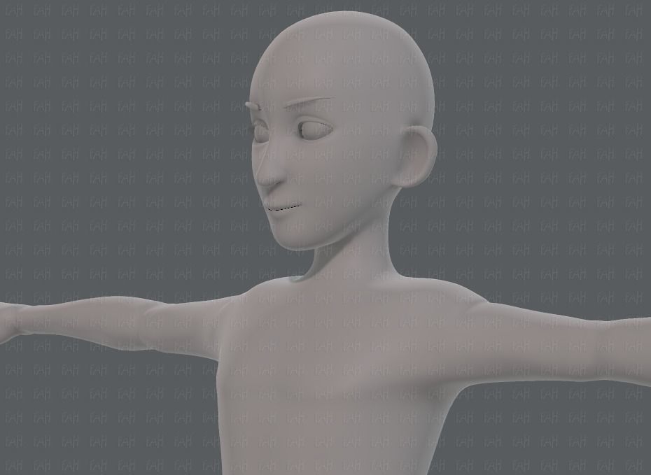 Base mesh man character V17 Low-poly 3D model_24