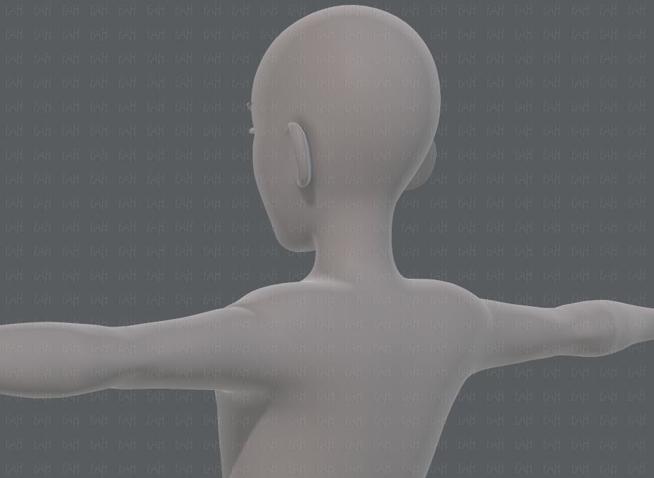 Base mesh man character V17 Low-poly 3D model_22