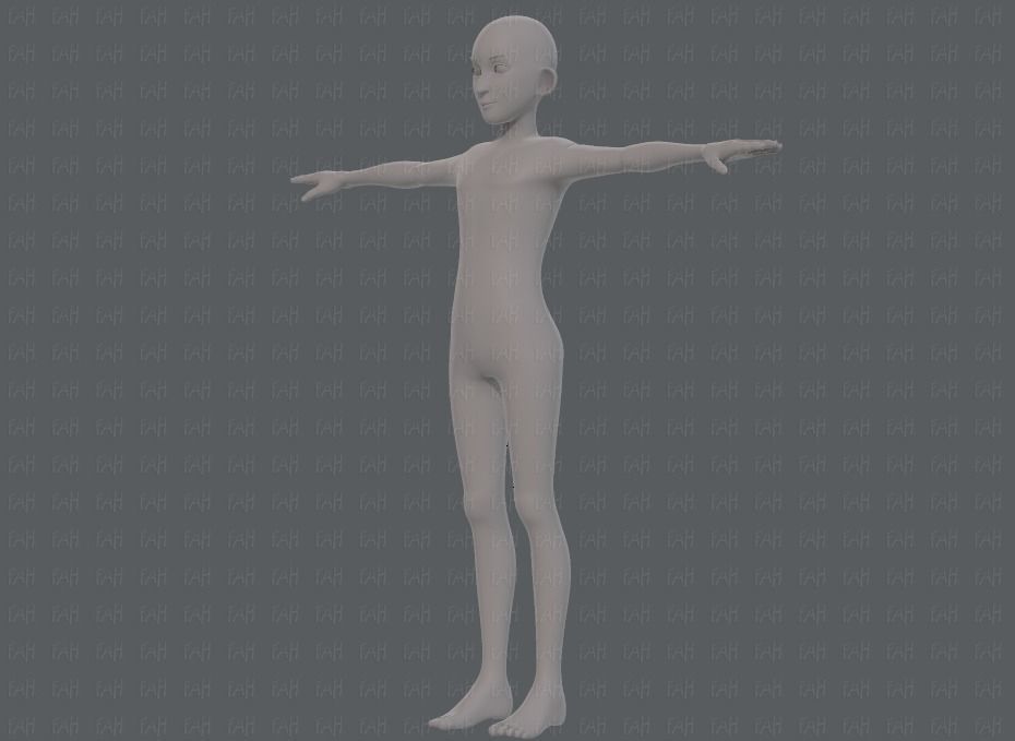 Base mesh man character V17 Low-poly 3D model_8