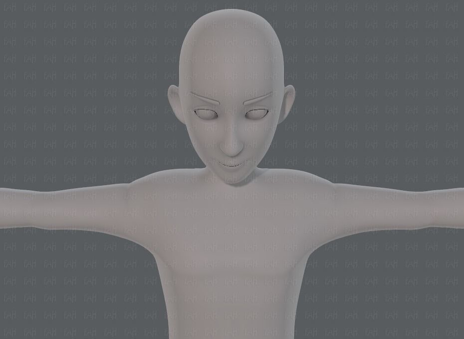 Base mesh man character V17 Low-poly 3D model_41