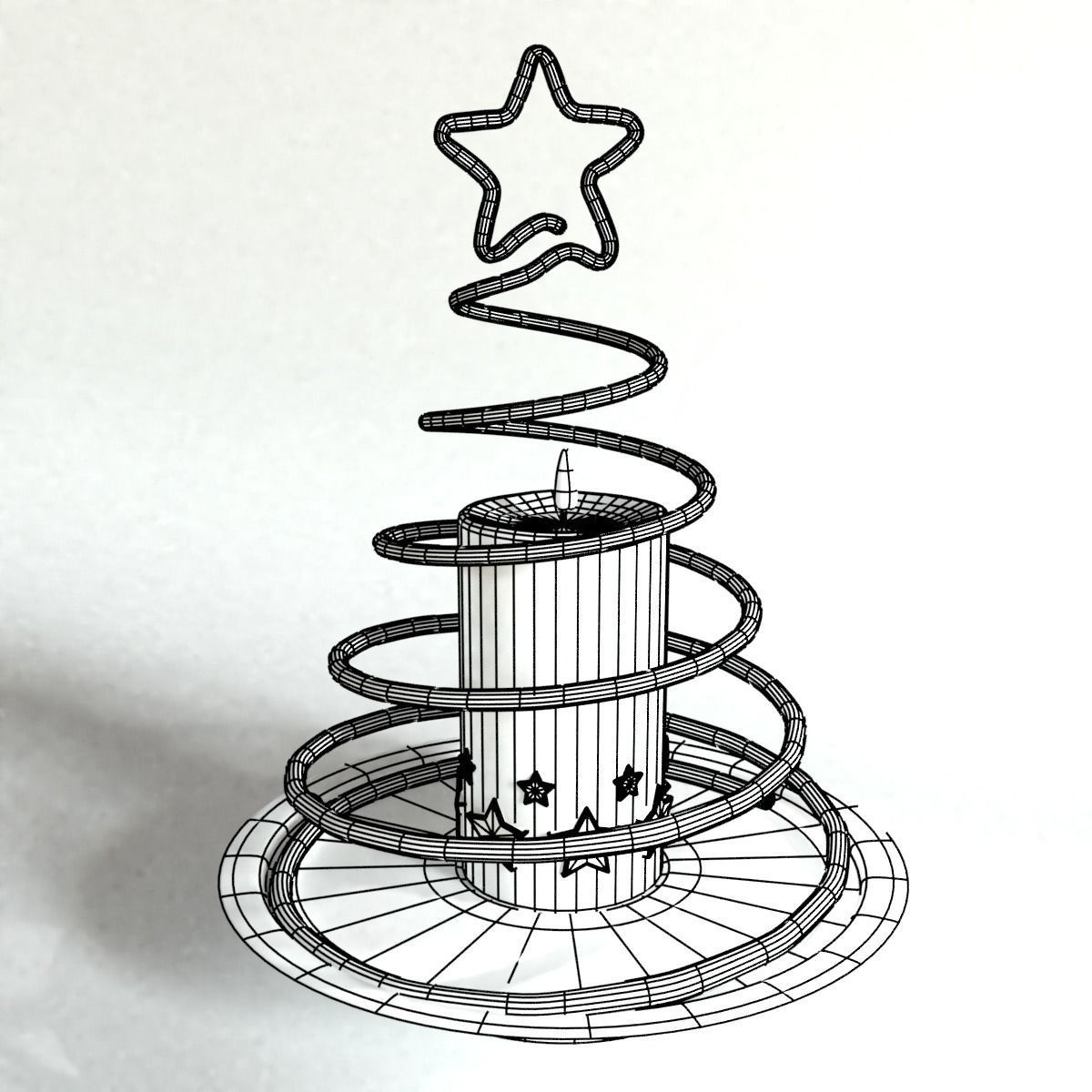 Christmas candle 3D model_4