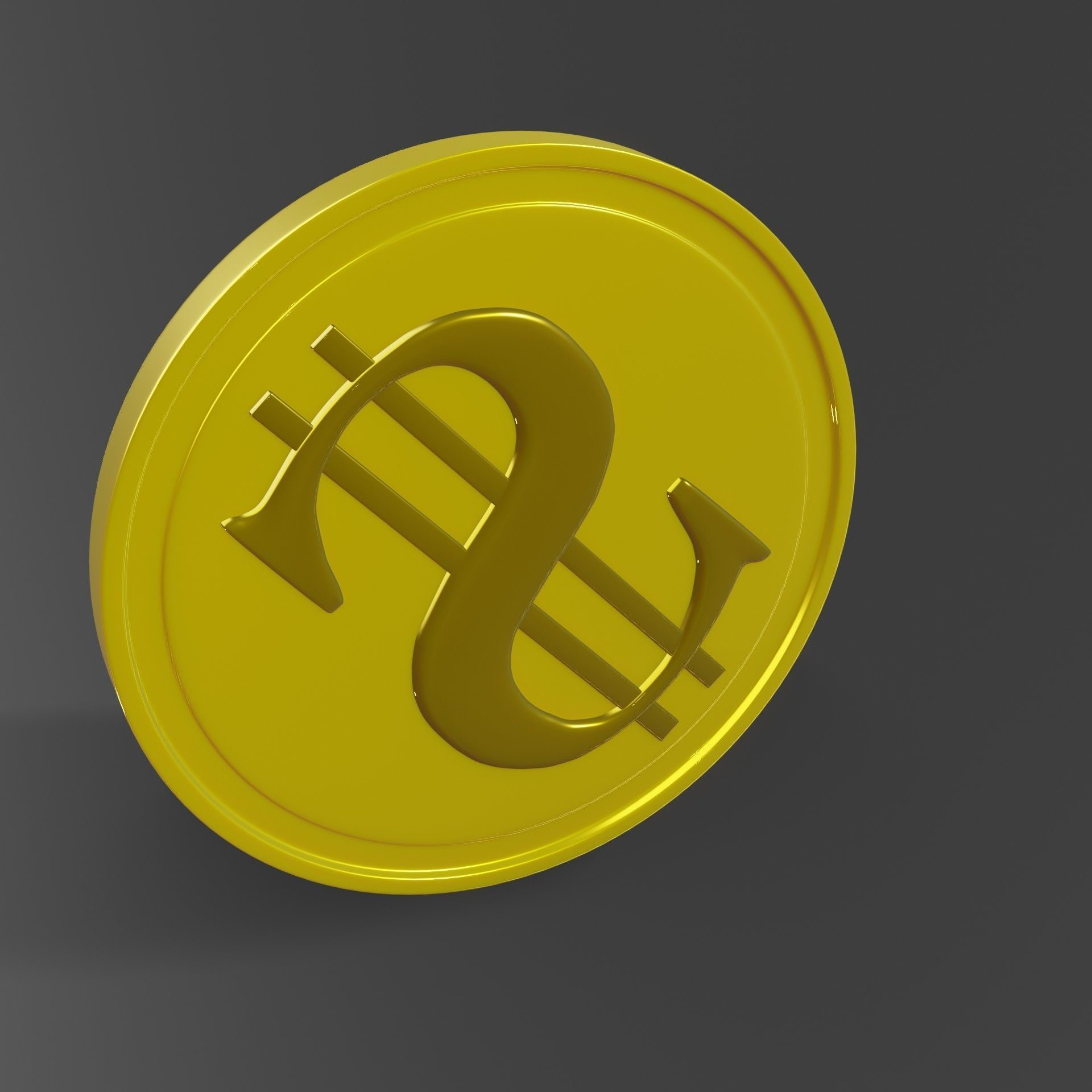 Coin 3D model metal ring 3D model_36