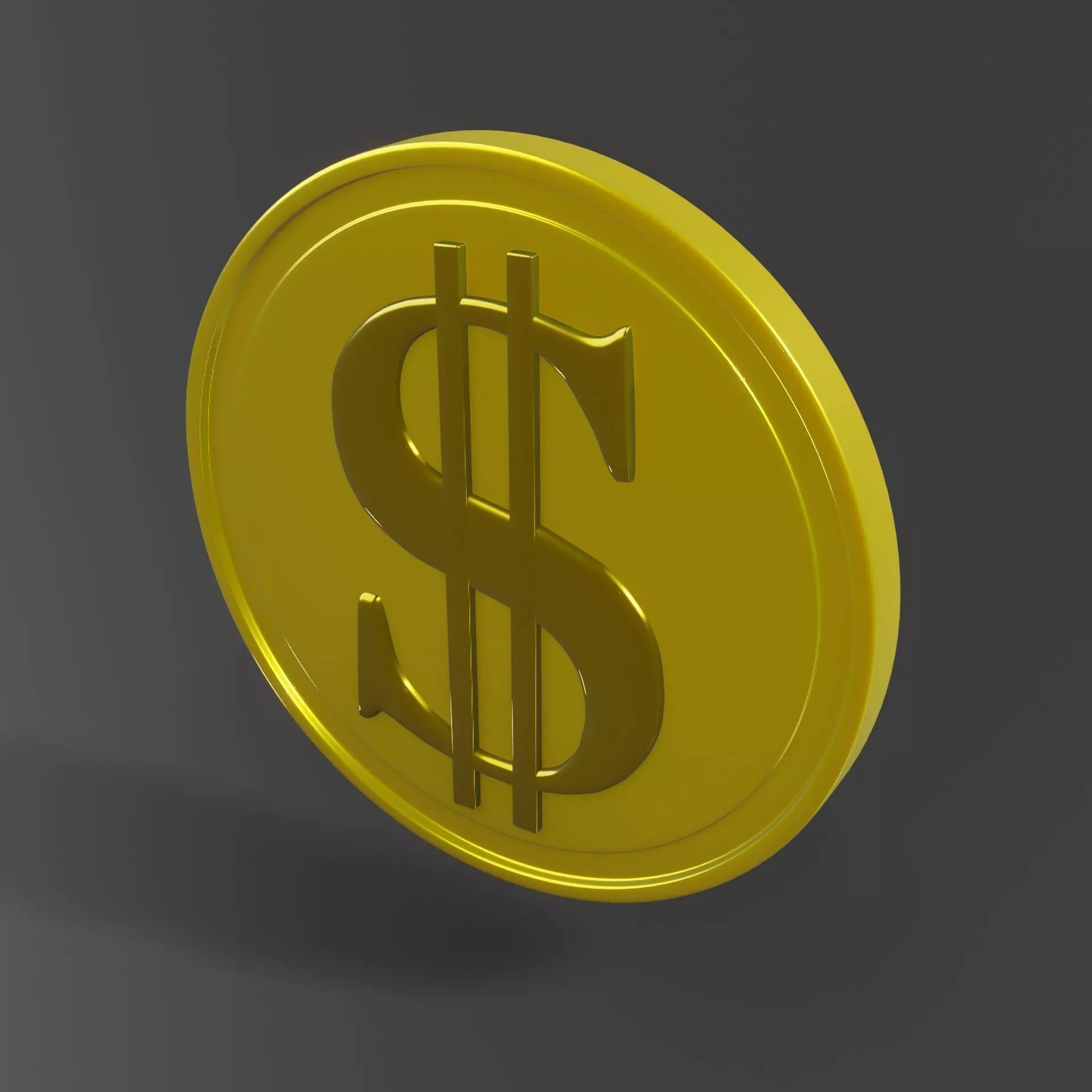 Coin 3D model metal ring 3D model_0