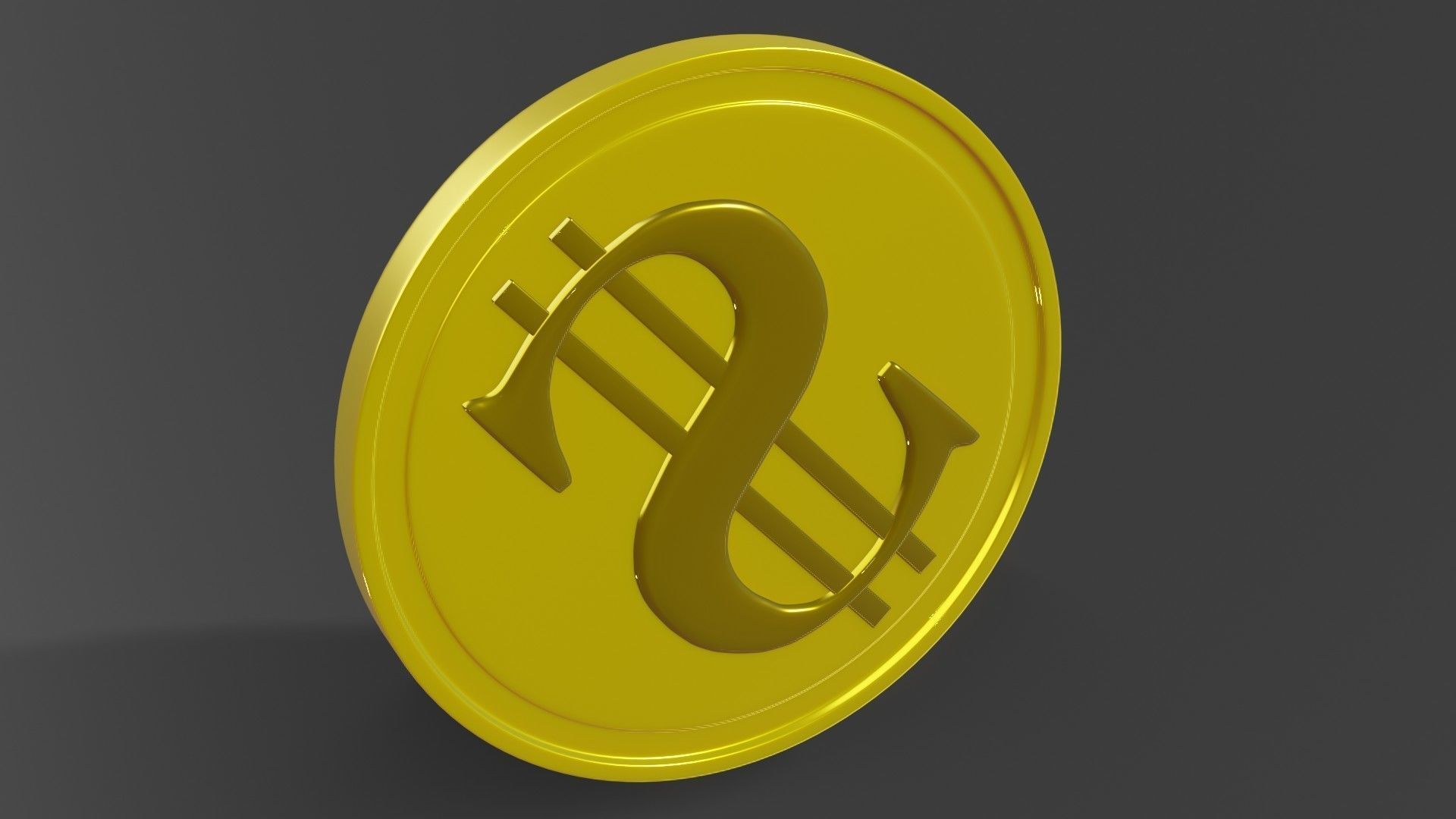 Coin 3D model metal ring 3D model_16