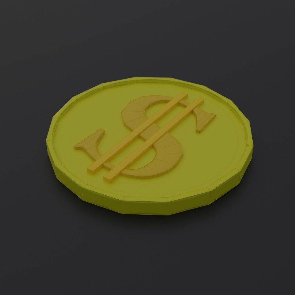 Coin 3D model metal ring 3D model_3