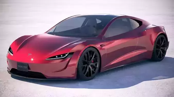 LowPoly Tesla Roadster 2020 Low-poly 3D model