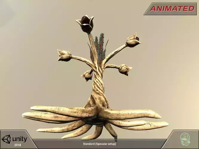 Alien flora - plant 05 Low-poly 3D model