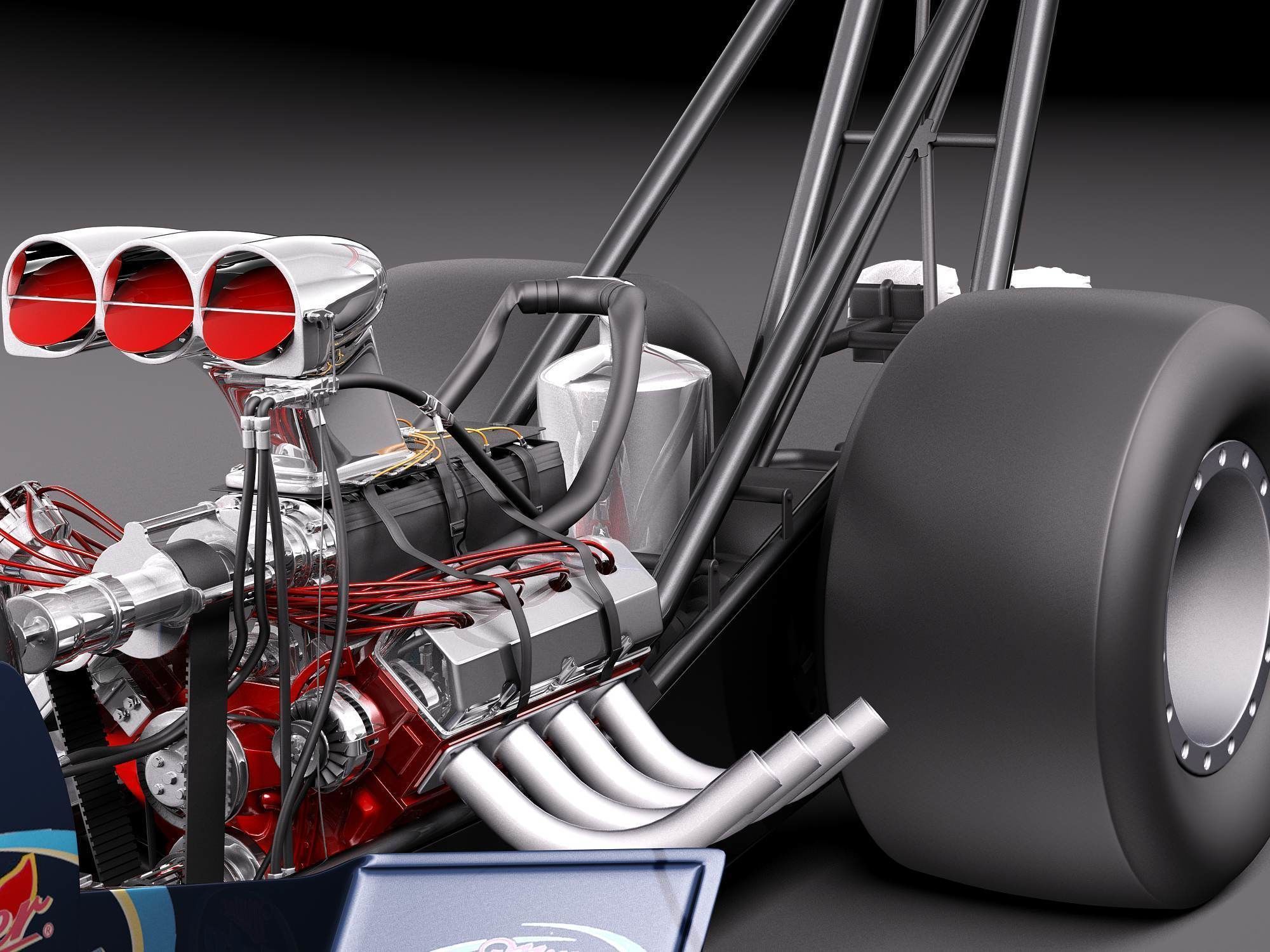 Top Fuel Dragster 3D model_4