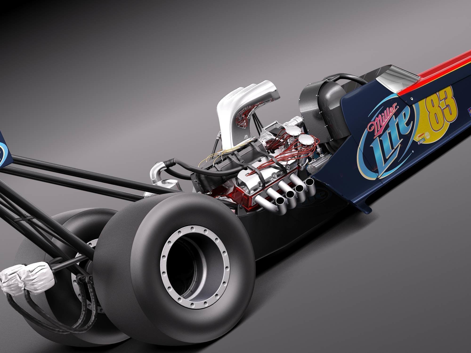 Top Fuel Dragster 3D model_9