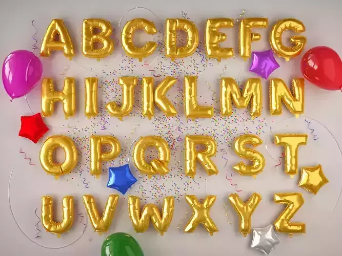 balloons Alphabet  3D model