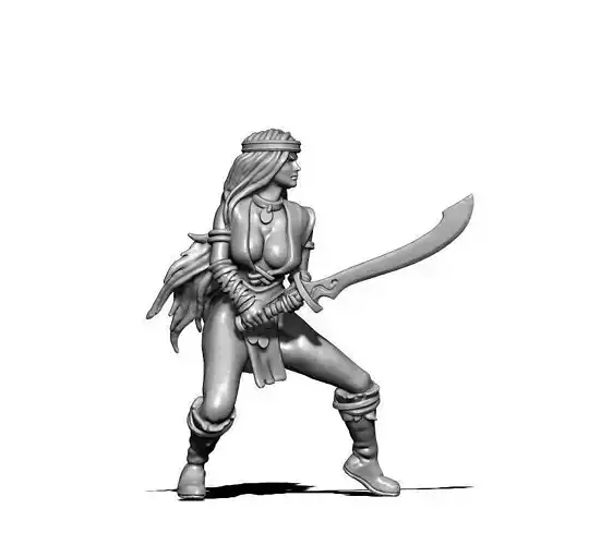 Valeria 3D print model dwarves miniatures - female pirate 3D print model