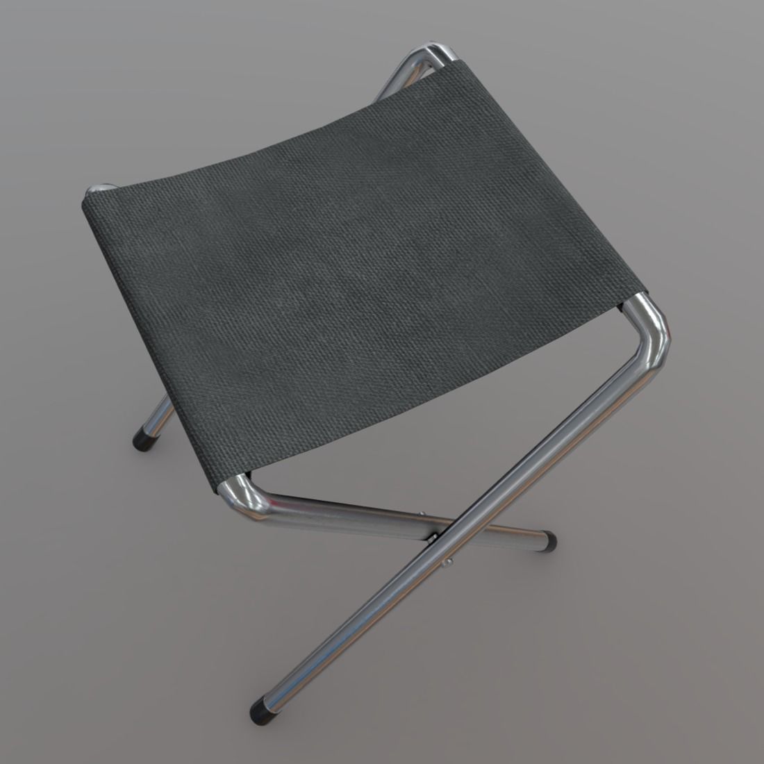 Folding Stool Low-poly 3D model_5