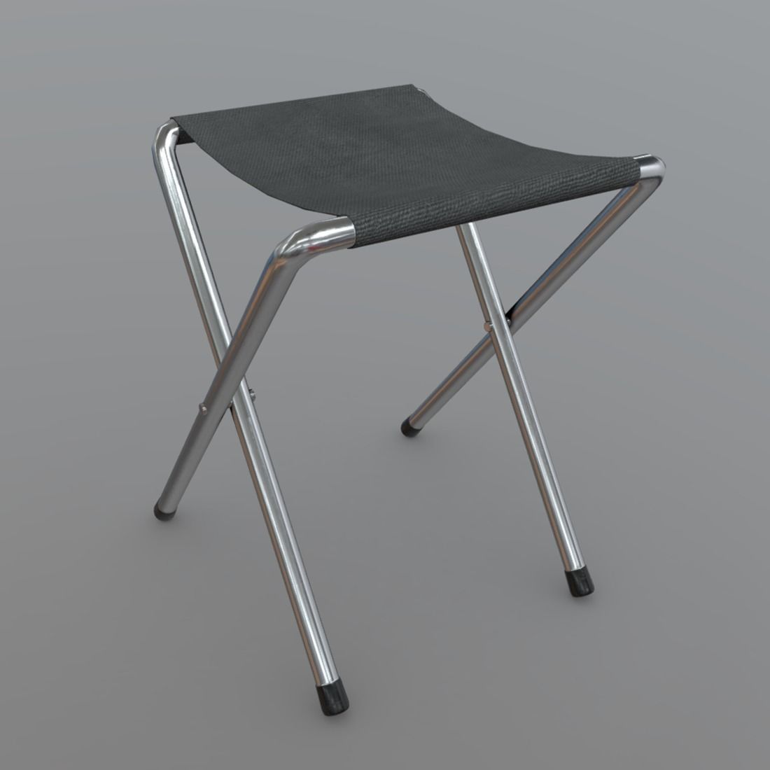 Folding Stool Low-poly 3D model_4
