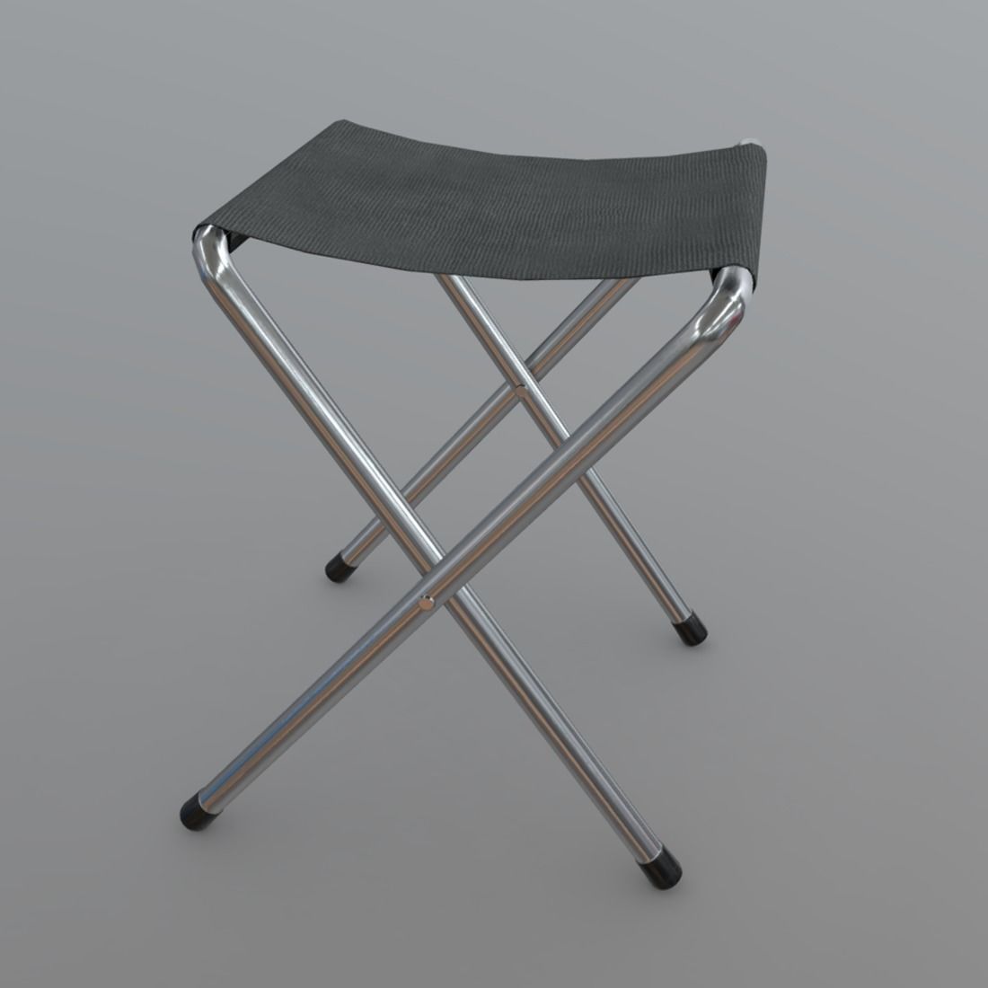 Folding Stool Low-poly 3D model_3