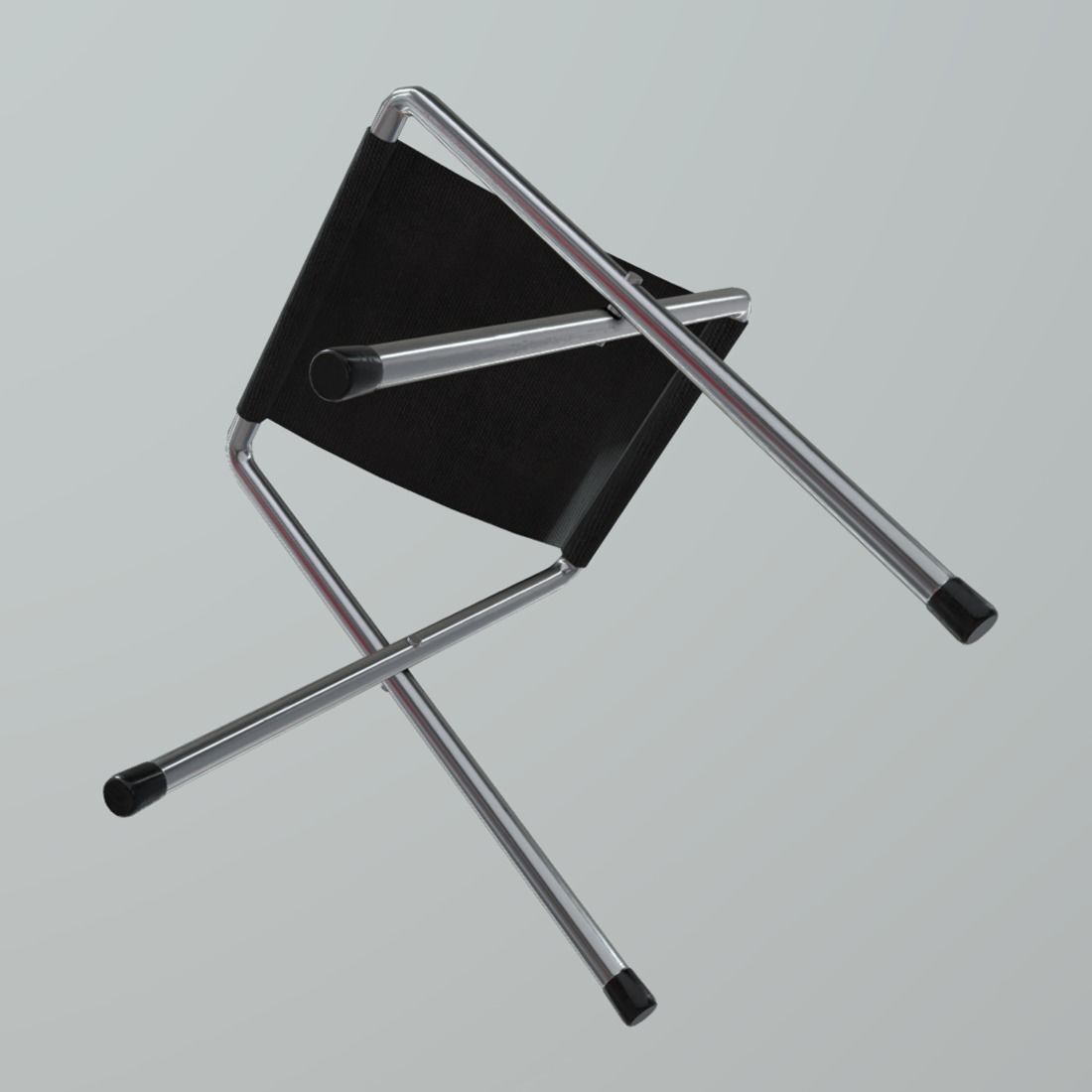 Folding Stool Low-poly 3D model_6