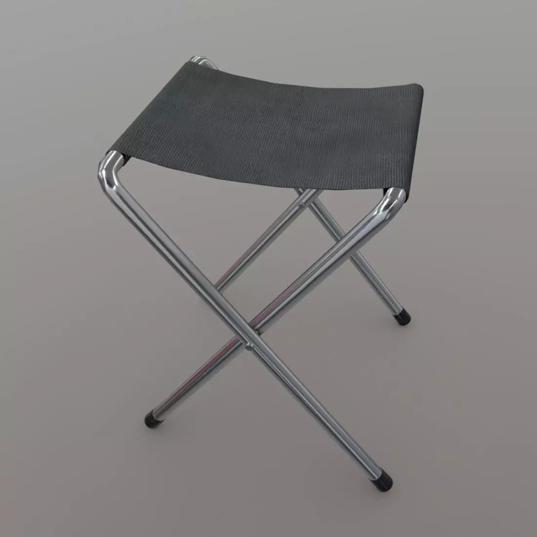 Folding Stool Low-poly 3D model_0